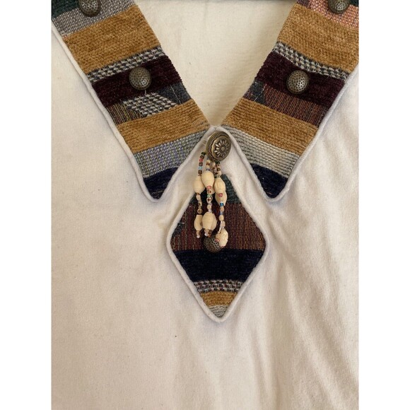 Native American South Western Aztec Women’s Vintage Top Embroidered Beads Mexico - Picture 3 of 9